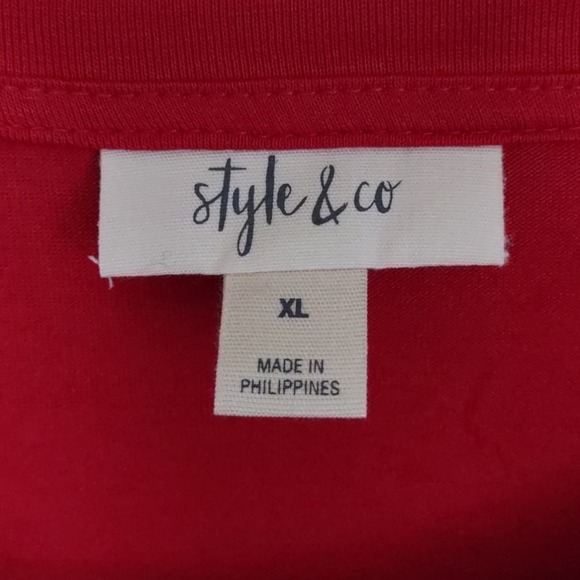 Style & Co Twist Front Long sleeve Top XL - Picture 4 of 7